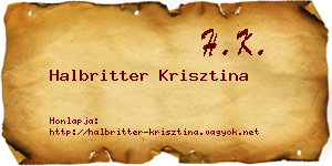 Halbritter Krisztina névjegykártya